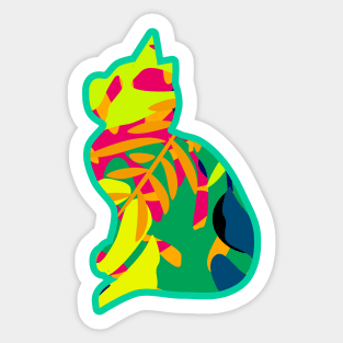 Tropical cat Sticker